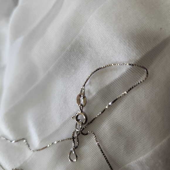 Sterling Silver 925 CP Necklace with pink culture pearl and crystal drop. NWOT - Picture 5 of 6